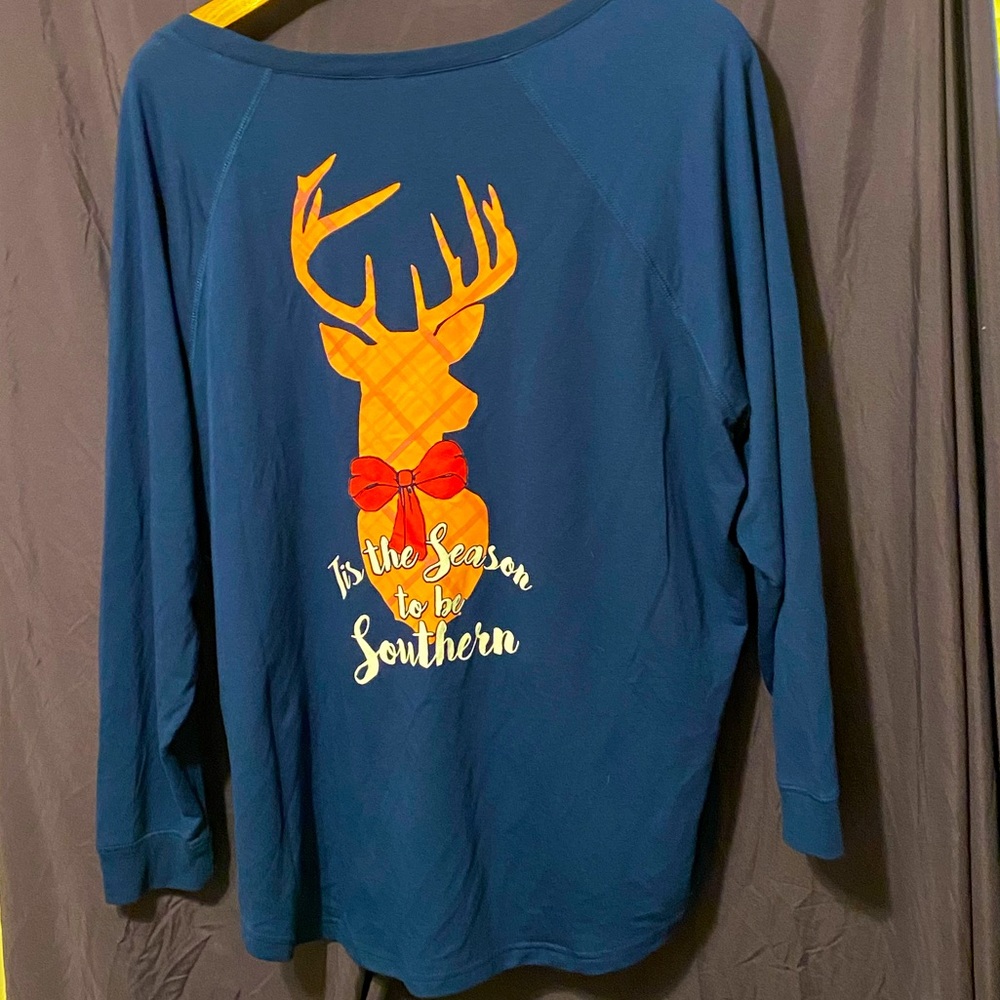 Red camel tis the season to be southern long sleeve plus size top 3x